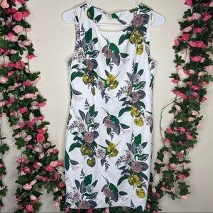 H&M White Floral Spring Summer Dress Womens 10